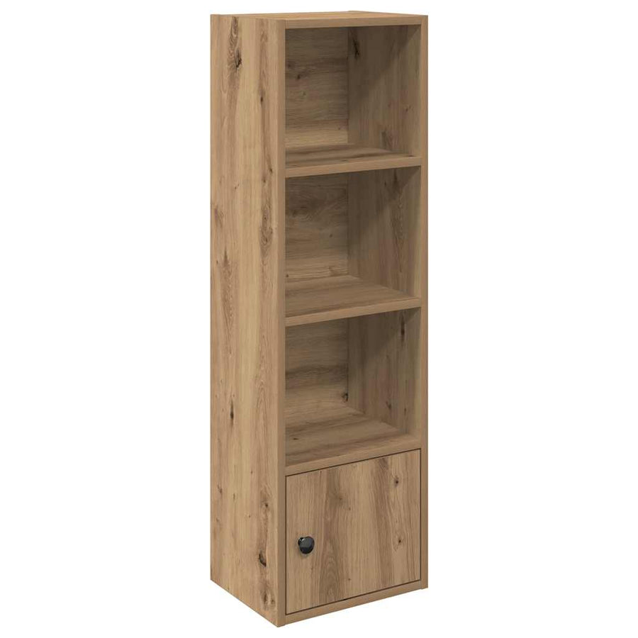 Boekenkast 31x24x102 cm bewerkt hout artisanaal eikenkleurig