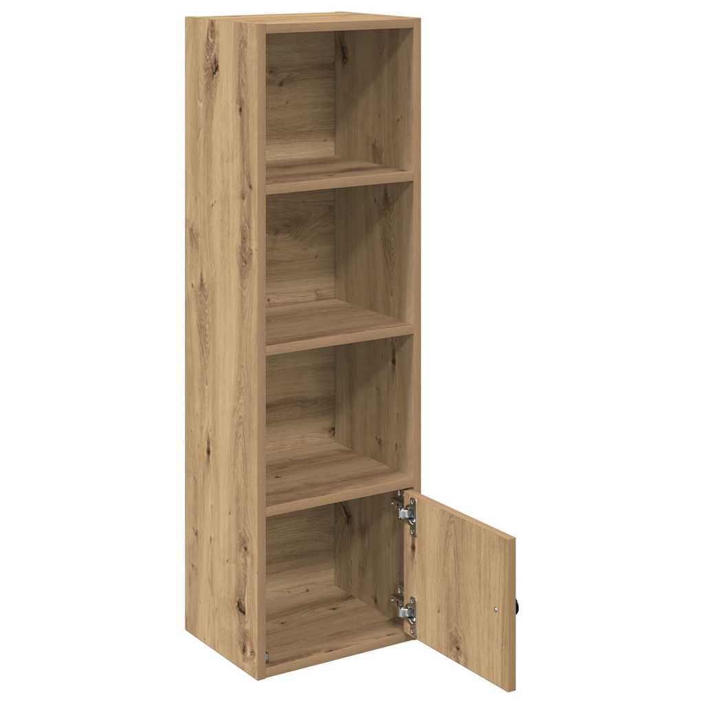 Boekenkast 31x24x102 cm bewerkt hout artisanaal eikenkleurig