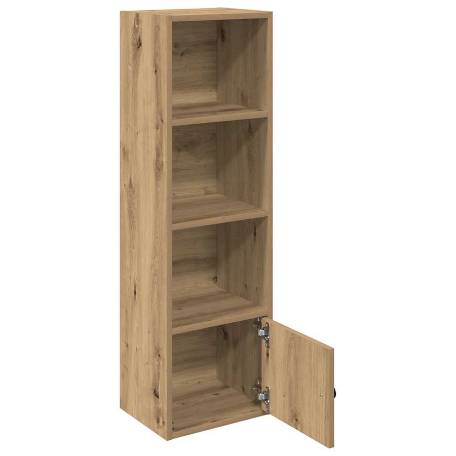 Boekenkast 31x24x102 cm bewerkt hout artisanaal eikenkleurig