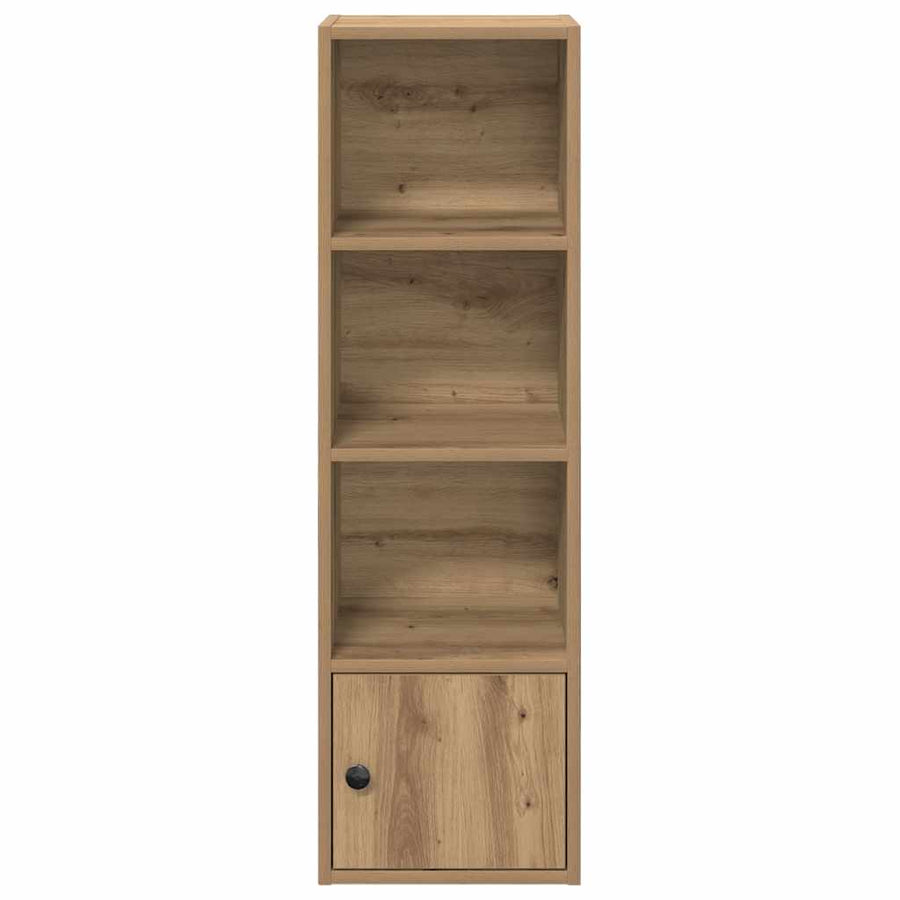 Boekenkast 31x24x102 cm bewerkt hout artisanaal eikenkleurig