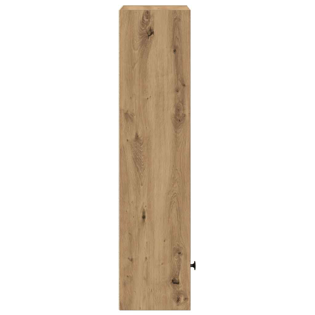 Boekenkast 31x24x102 cm bewerkt hout artisanaal eikenkleurig