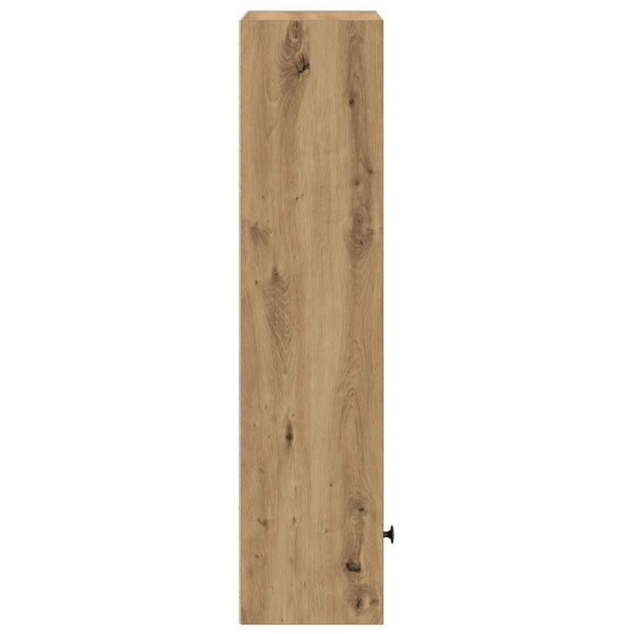 Boekenkast 31x24x102 cm bewerkt hout artisanaal eikenkleurig