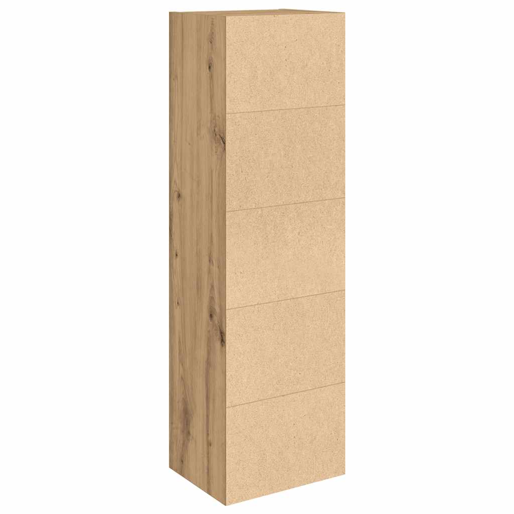 Boekenkast 31x24x102 cm bewerkt hout artisanaal eikenkleurig
