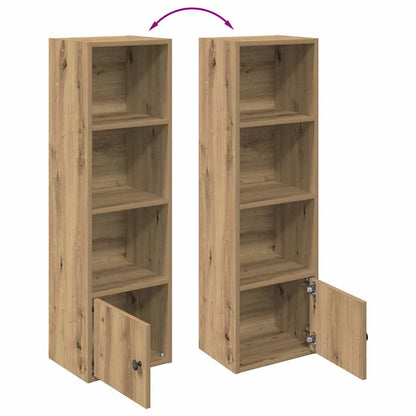 Boekenkast 31x24x102 cm bewerkt hout artisanaal eikenkleurig