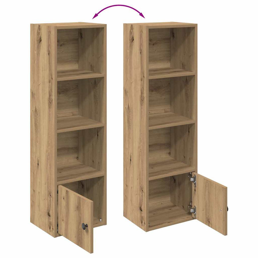 Boekenkast 31x24x102 cm bewerkt hout artisanaal eikenkleurig