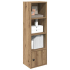 Boekenkast 31x24x102 cm bewerkt hout eikenkleurig