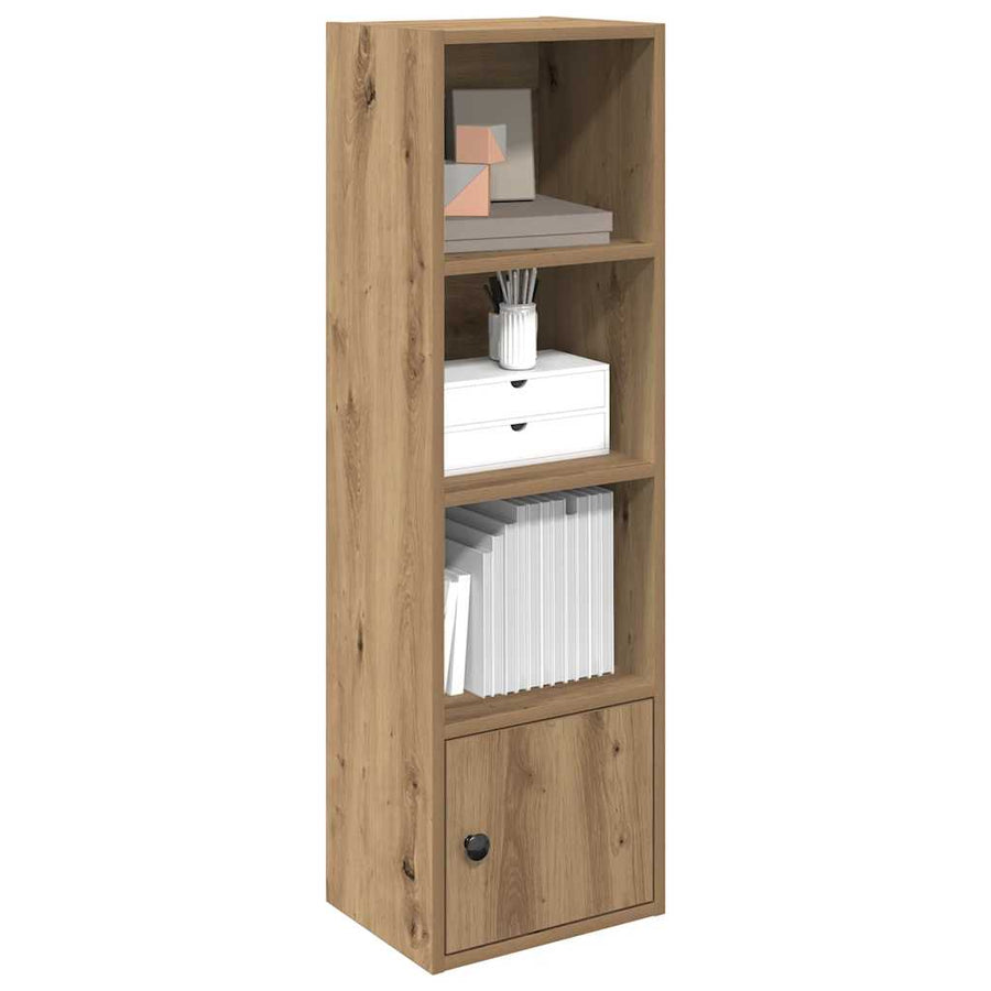Boekenkast 31x24x102 cm bewerkt hout artisanaal eikenkleurig