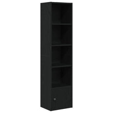 Boekenkast 31x24x127 cm bewerkt hout zwart eikenkleurig