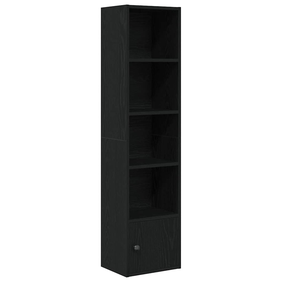 Boekenkast 31x24x127 cm bewerkt hout zwart eikenkleurig