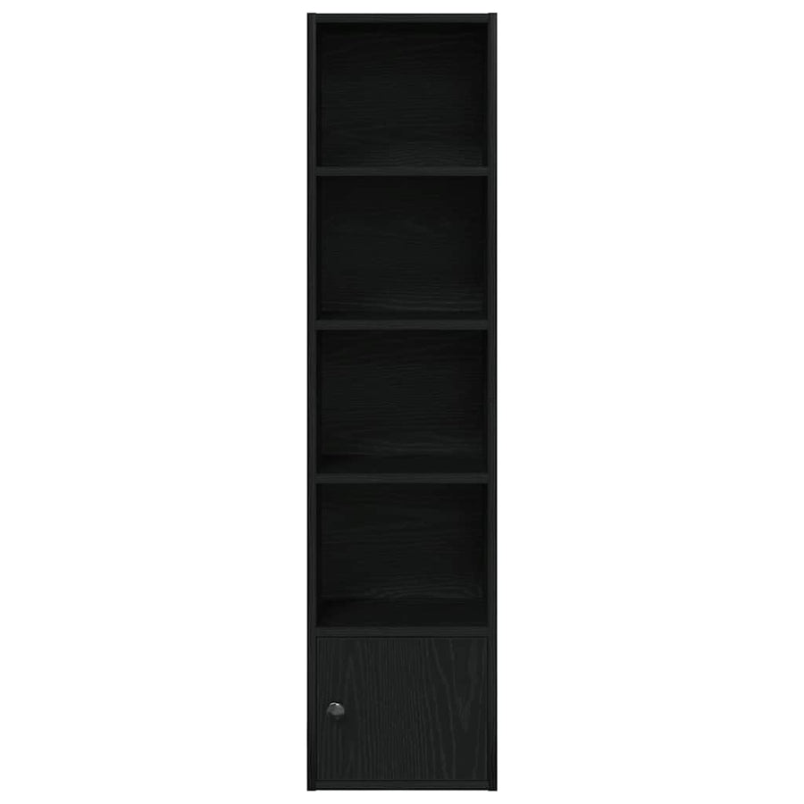 Boekenkast 31x24x127 cm bewerkt hout zwart eikenkleurig