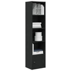 Boekenkast 31x24x127 cm bewerkt hout zwart