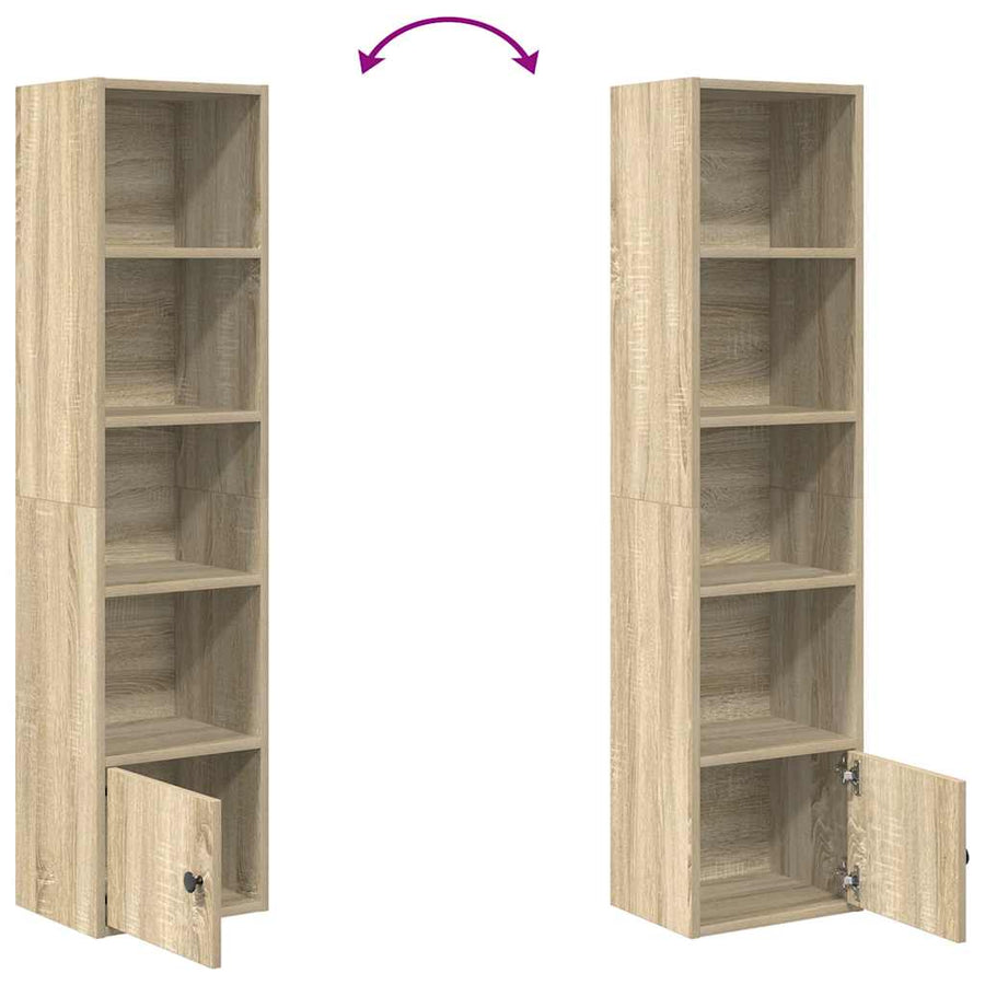 Boekenkast 31x24x127 cm bewerkt hout sonoma eikenkleurig