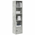 Boekenkast 31x24x127 cm bewerkt hout betongrijs