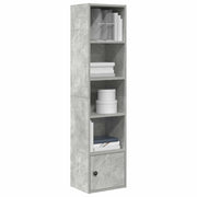 Bookcase 31x24x127 cm carved wood concrete grey