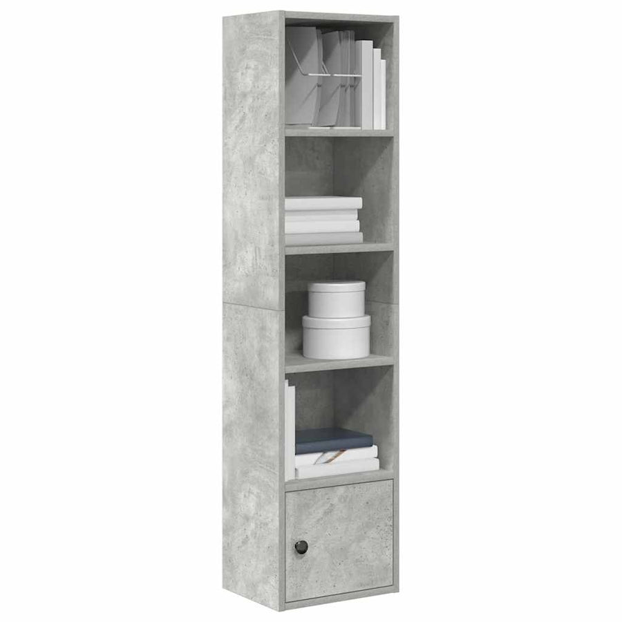 Boekenkast 31x24x127 cm bewerkt hout betongrijs