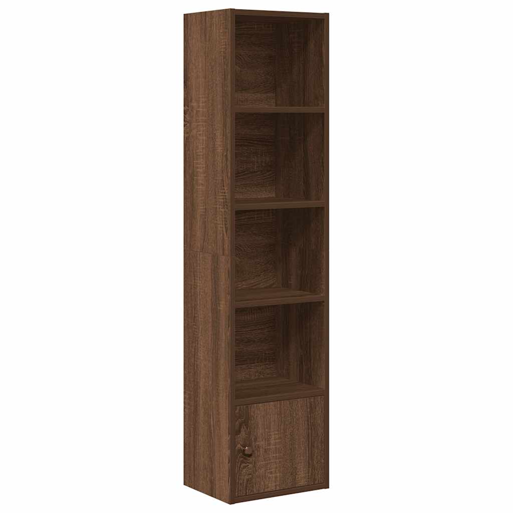 Boekenkast 31x24x127 cm bewerkt hout bruin eikenkleurig