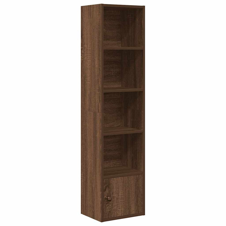 Boekenkast 31x24x127 cm bewerkt hout bruin eikenkleurig