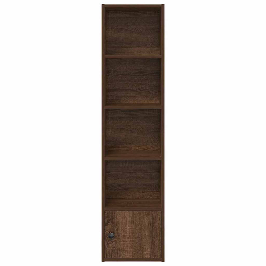 Boekenkast 31x24x127 cm bewerkt hout bruin eikenkleurig