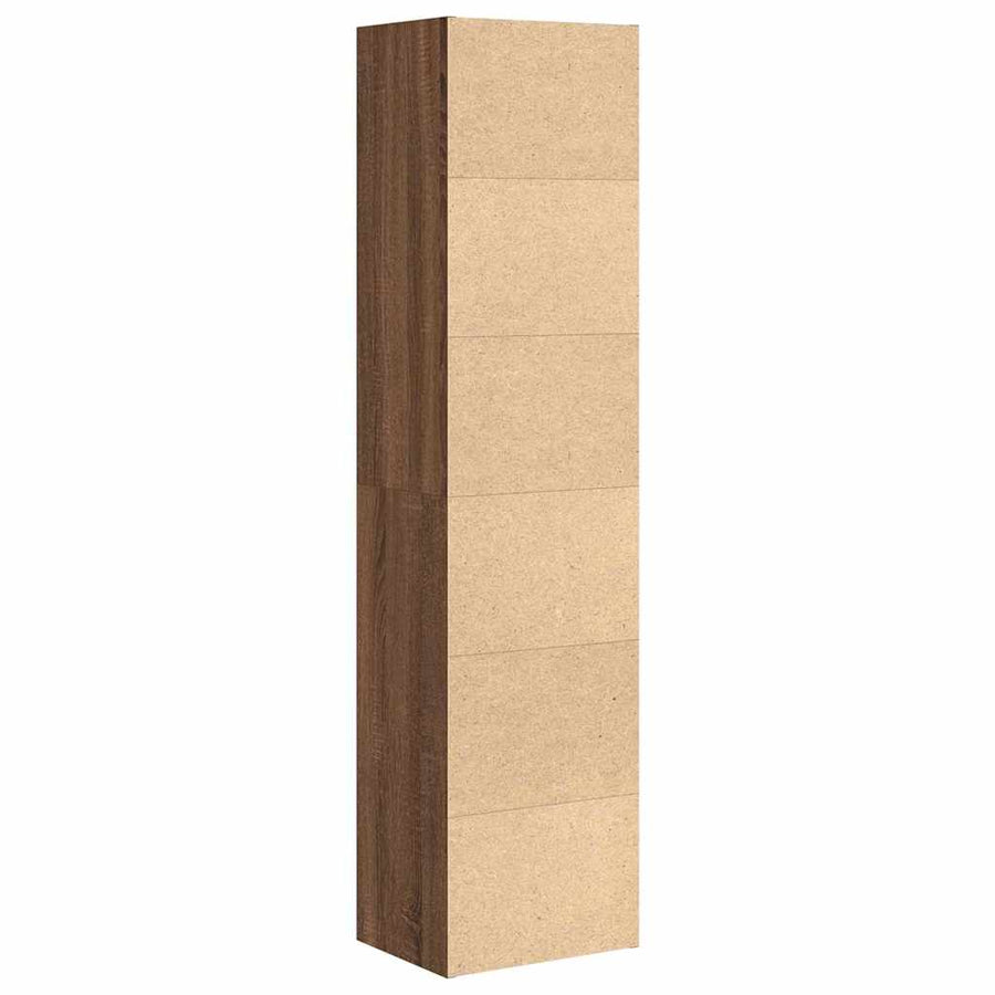 Boekenkast 31x24x127 cm bewerkt hout bruin eikenkleurig