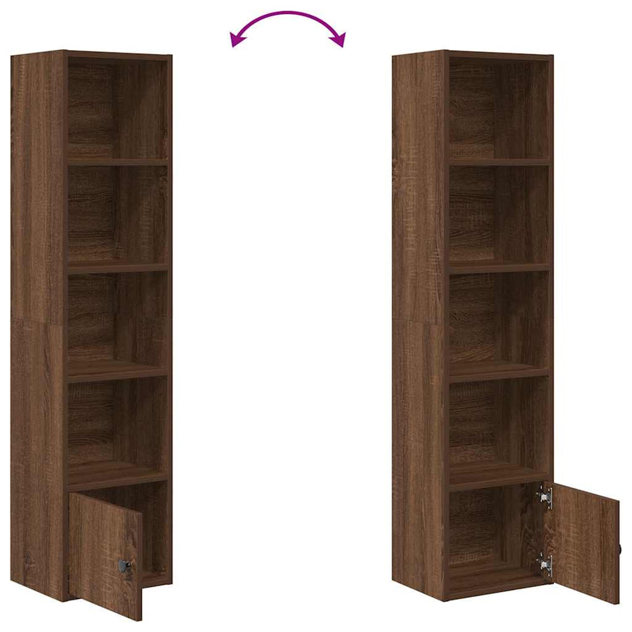 Boekenkast 31x24x127 cm bewerkt hout bruin eikenkleurig