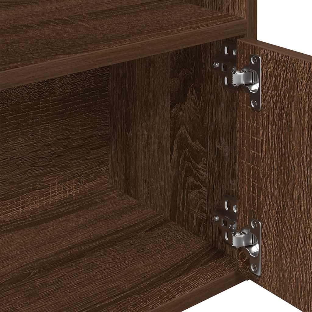 Boekenkast 31x24x127 cm bewerkt hout bruin eikenkleurig