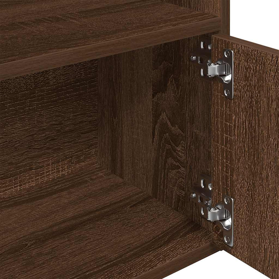 Boekenkast 31x24x127 cm bewerkt hout bruin eikenkleurig