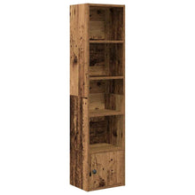 Boekenkast 31x24x127 cm bewerkt hout oud houtkleurig