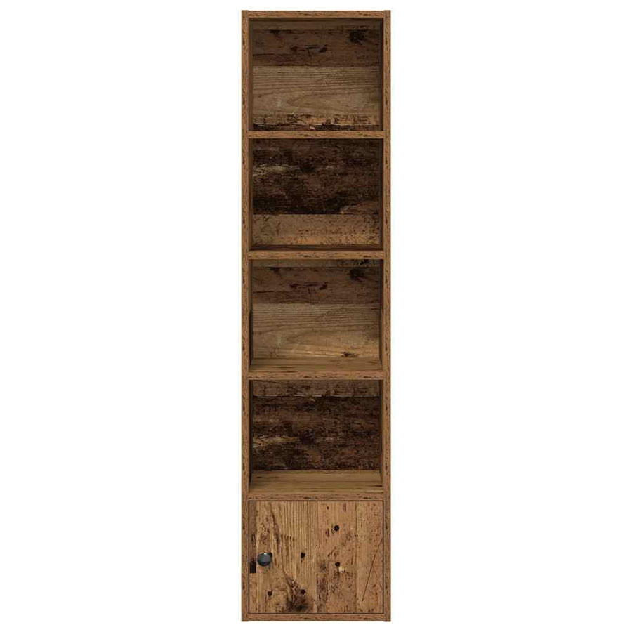 Boekenkast 31x24x127 cm bewerkt hout oud houtkleurig