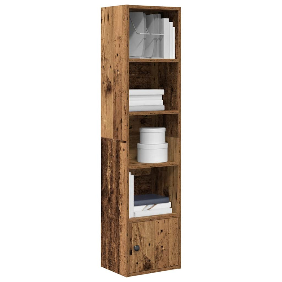 Boekenkast 31x24x127 cm bewerkt hout oud houtkleurig