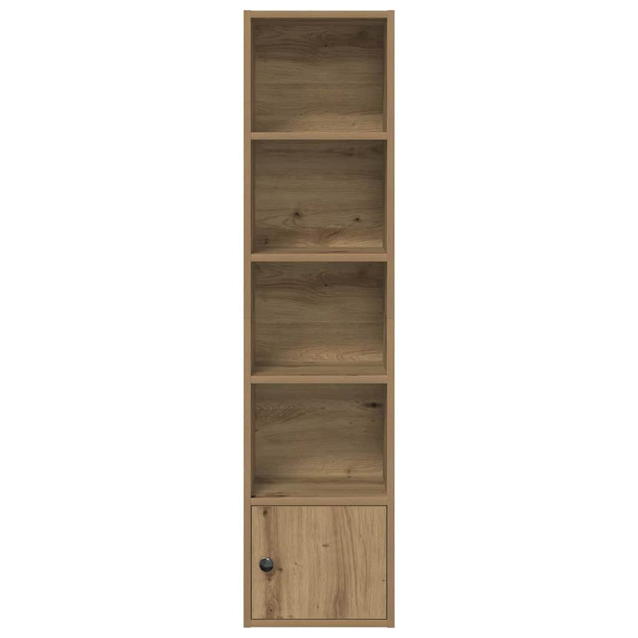 Boekenkast 31x24x127 cm bewerkt hout artisanaal eikenkleurig