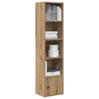 Boekenkast 31x24x127 cm bewerkt hout eikenkleurig