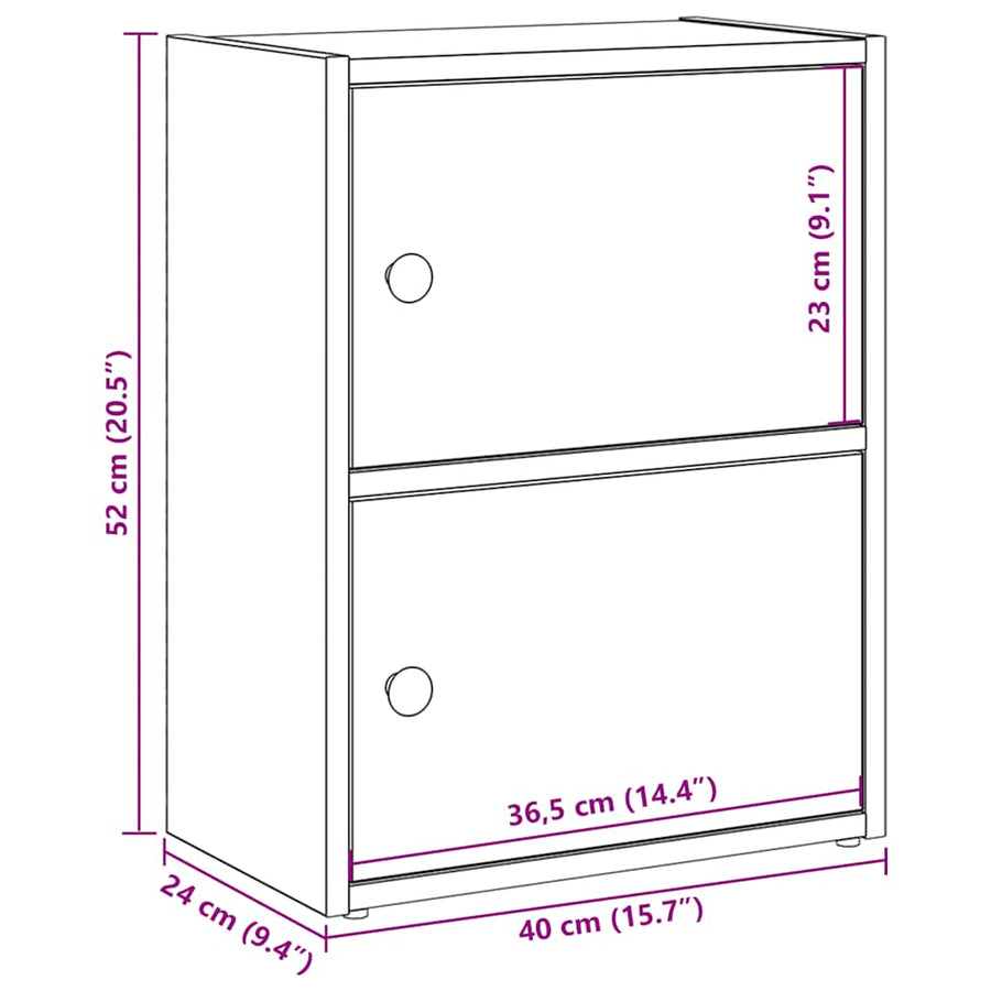 Boekenkast 40x24x52 cm bewerkt hout wit