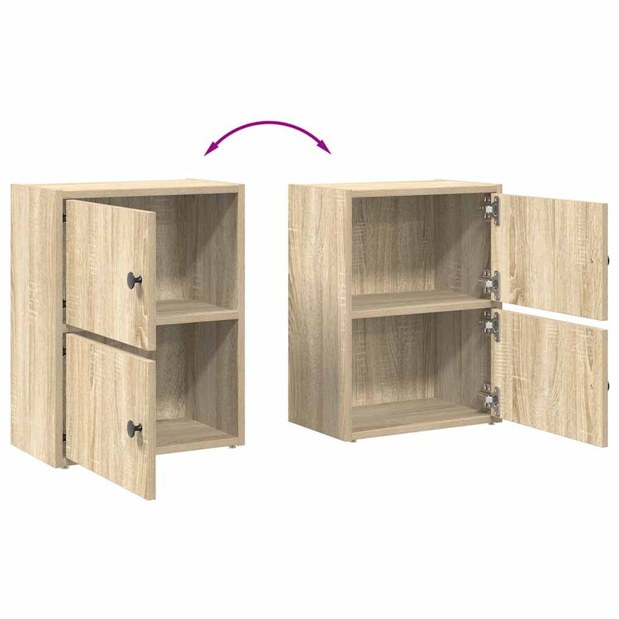 Boekenkast 40x24x52 cm bewerkt hout sonoma eikenkleurig