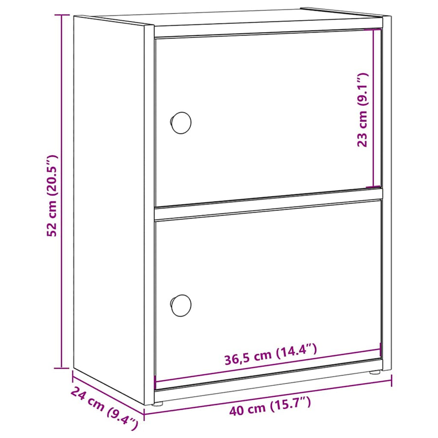 Boekenkast 40x24x52 cm bewerkt hout sonoma eikenkleurig