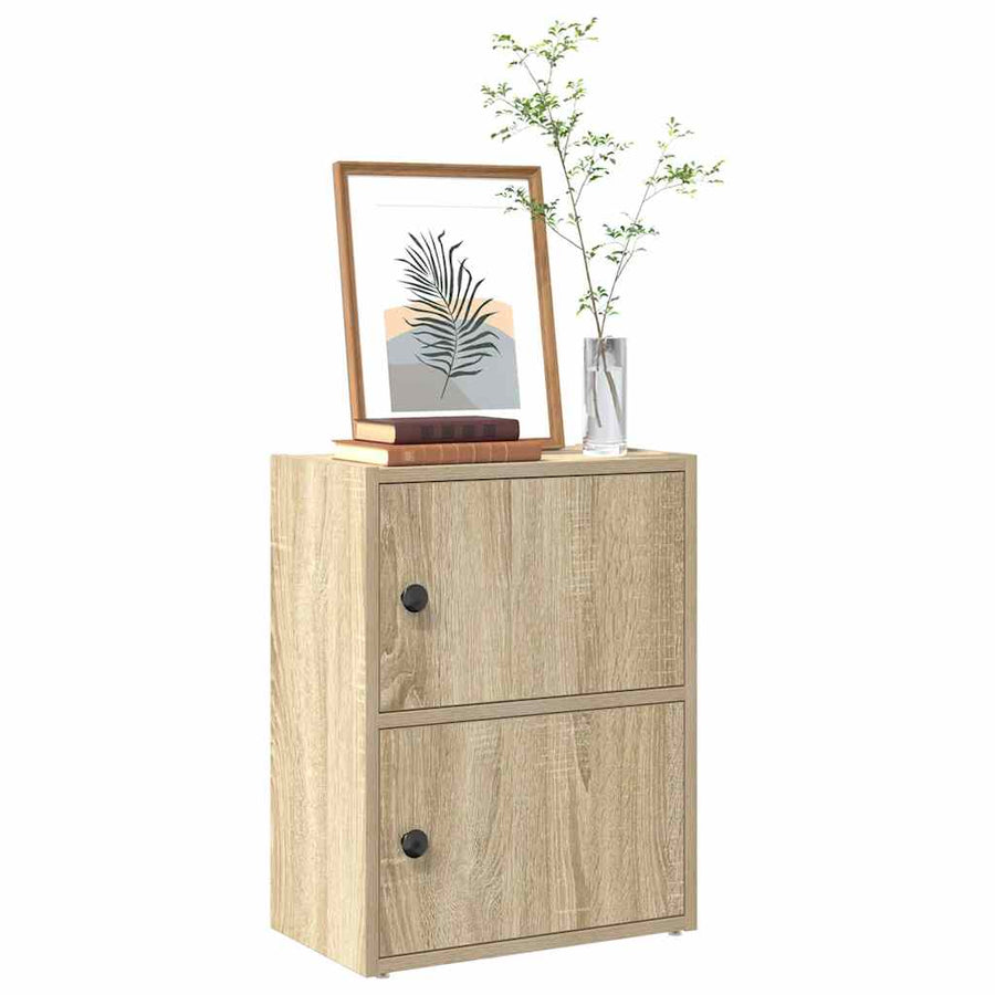 Boekenkast 40x24x52 cm bewerkt hout sonoma eikenkleurig