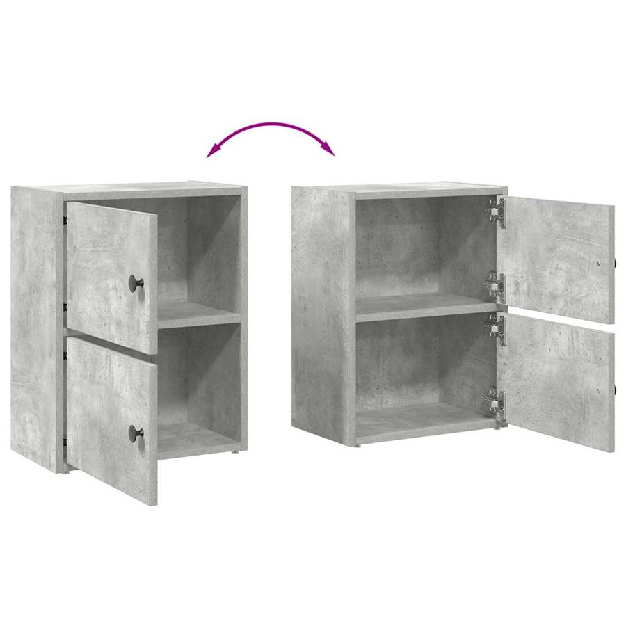 Boekenkast 40x24x52 cm bewerkt hout betongrijs
