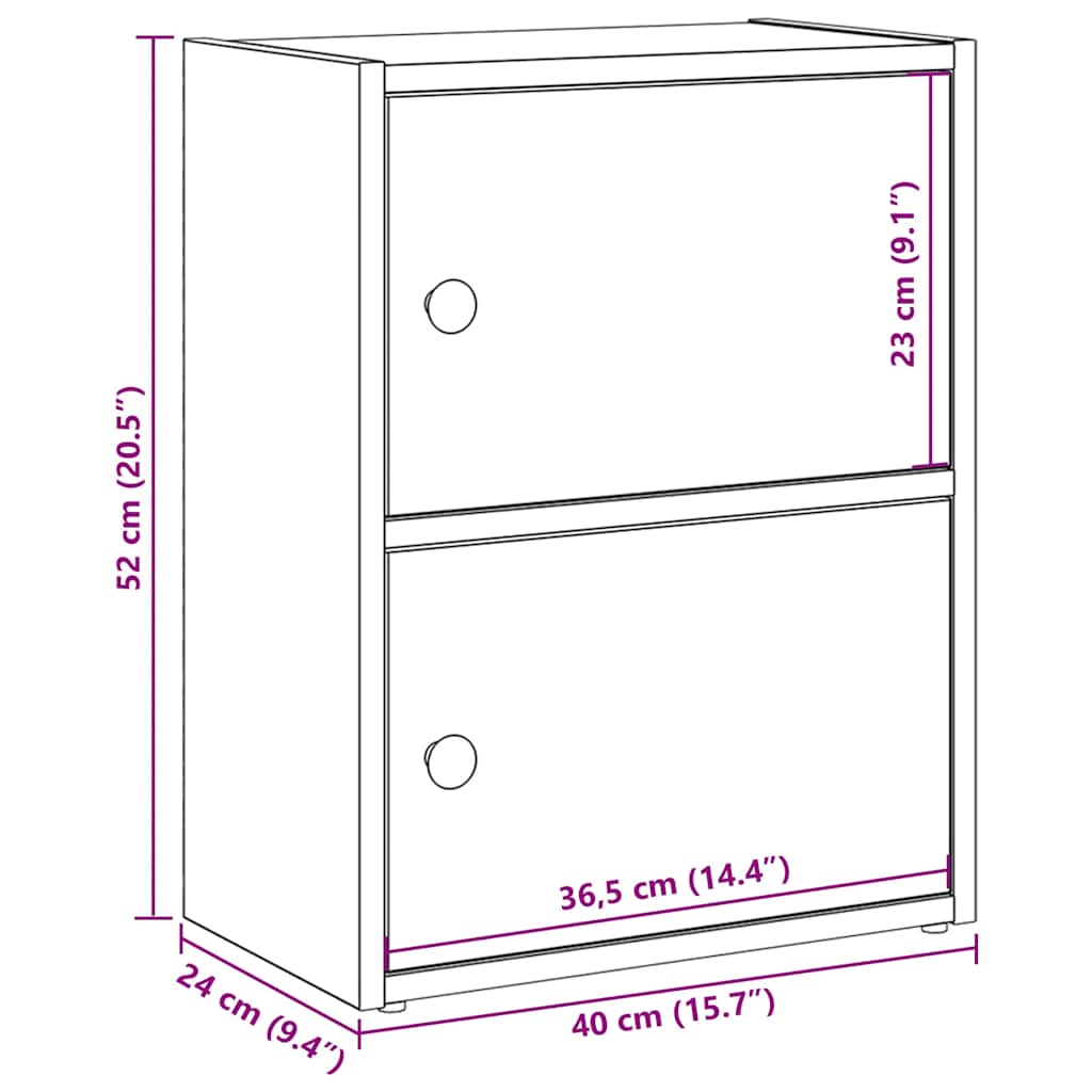 Boekenkast 40x24x52 cm bewerkt hout betongrijs