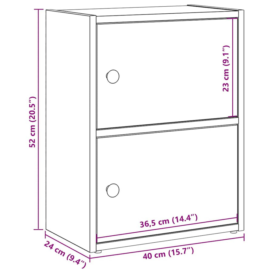 Boekenkast 40x24x52 cm bewerkt hout betongrijs