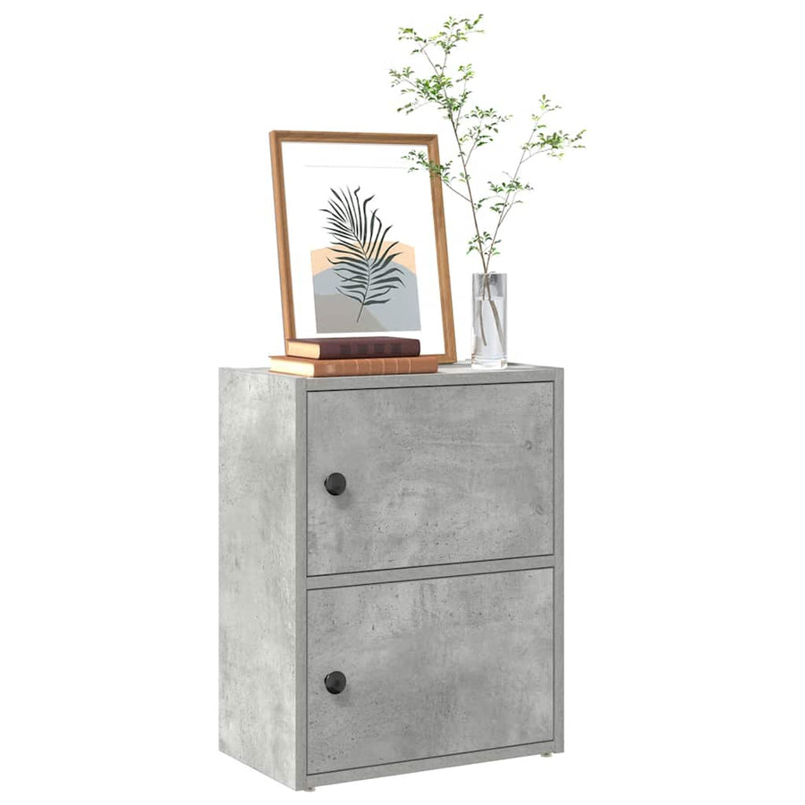 Boekenkast 40x24x52 cm bewerkt hout betongrijs