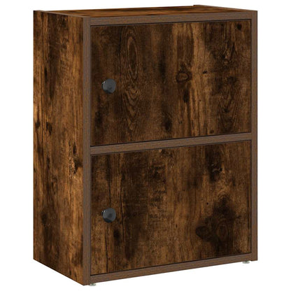 Boekenkast 40x24x52 cm bewerkt hout gerookt eikenkleurig