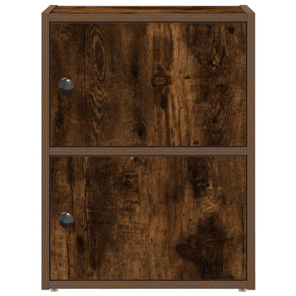 Boekenkast 40x24x52 cm bewerkt hout gerookt eikenkleurig