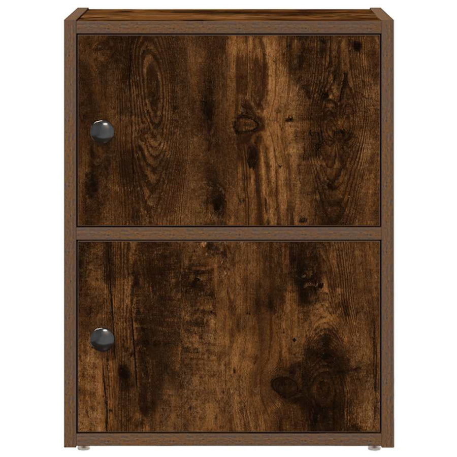 Boekenkast 40x24x52 cm bewerkt hout gerookt eikenkleurig