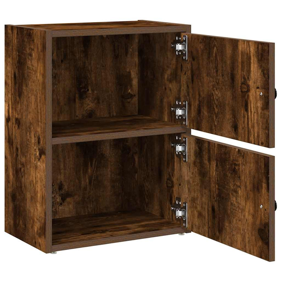 Boekenkast 40x24x52 cm bewerkt hout gerookt eikenkleurig
