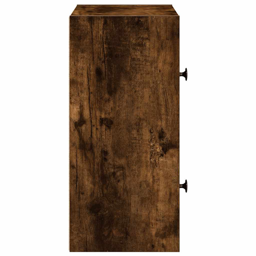 Boekenkast 40x24x52 cm bewerkt hout gerookt eikenkleurig