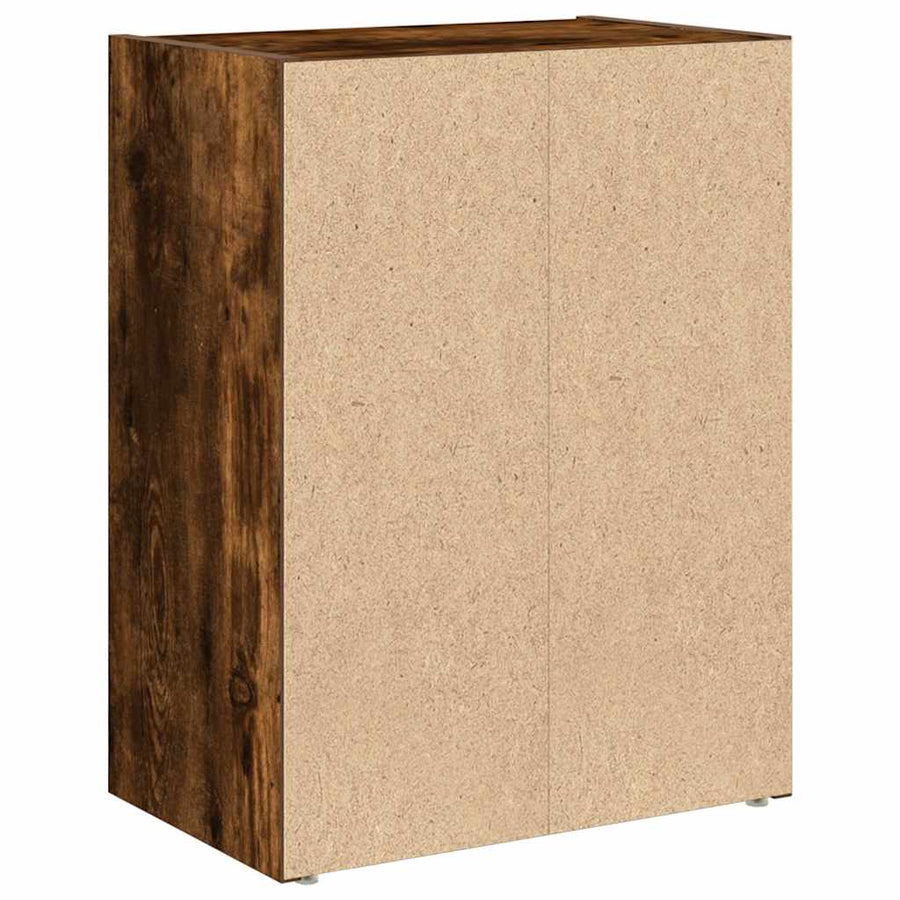 Boekenkast 40x24x52 cm bewerkt hout gerookt eikenkleurig