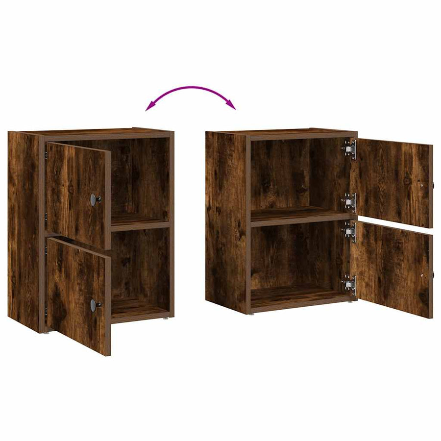 Boekenkast 40x24x52 cm bewerkt hout gerookt eikenkleurig