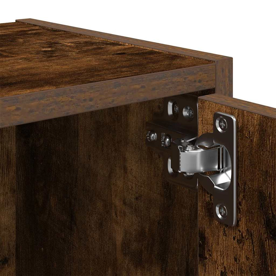 Boekenkast 40x24x52 cm bewerkt hout gerookt eikenkleurig