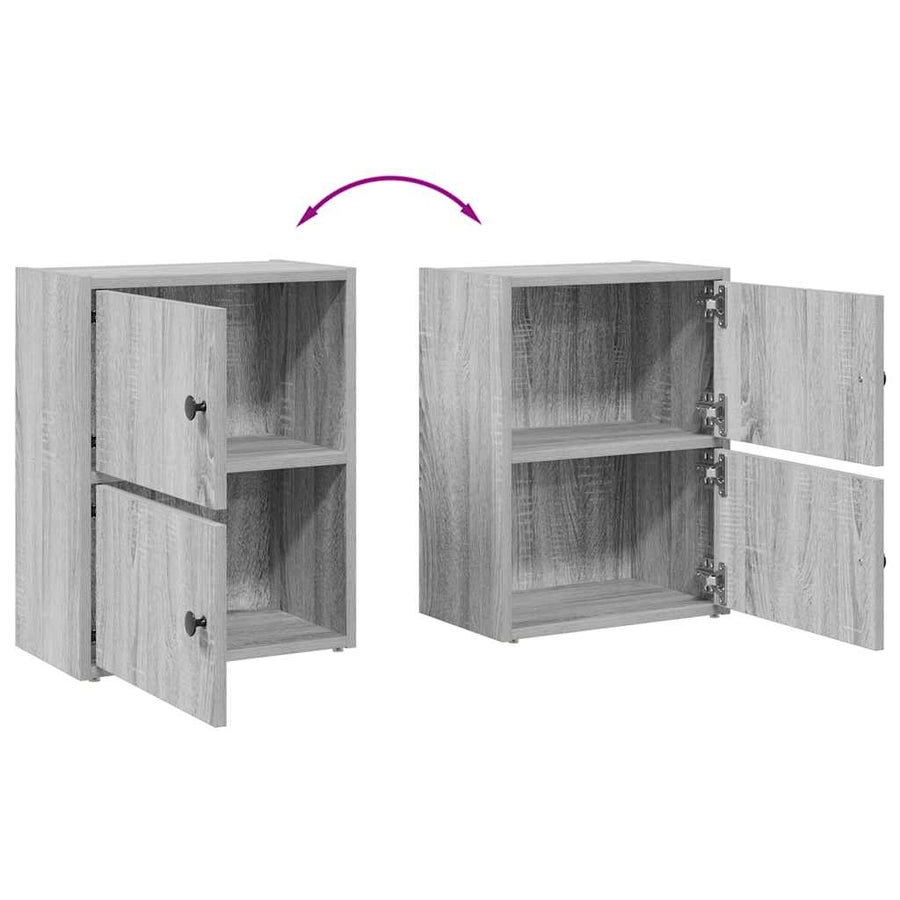 Boekenkast 40x24x52 cm bewerkt hout grijs sonoma eikenkleurig