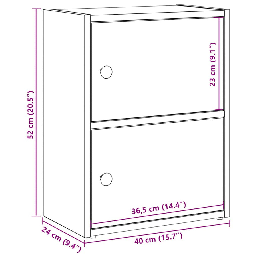Boekenkast 40x24x52 cm bewerkt hout grijs sonoma eikenkleurig