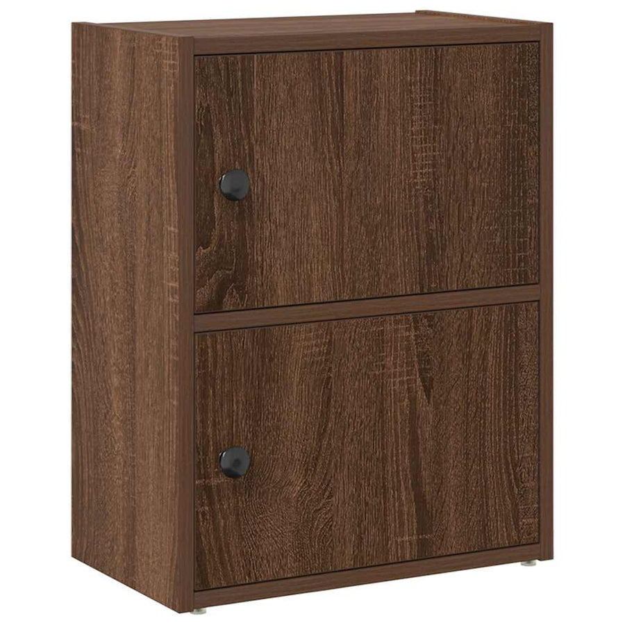 Boekenkast 40x24x52 cm bewerkt hout bruin eikenkleurig